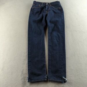 Levis 501 Jeans Mens 29x32 Blue Dark Wash Straight Button Fly Denim Cotton